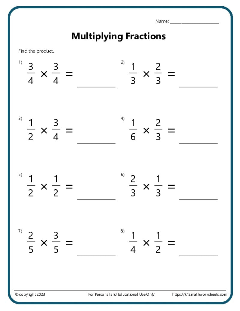 Multiplying Fractions Worksheets throughout Multiplying Fractions Christmas Worksheets
