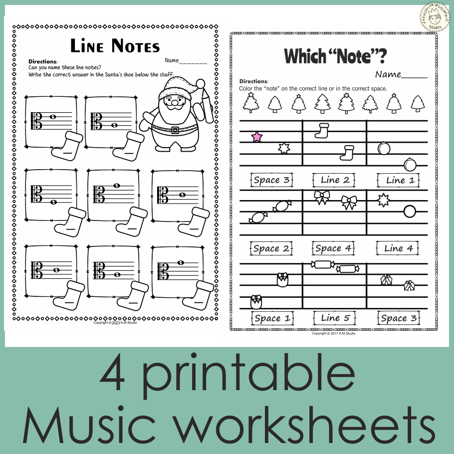 Music Worksheets For Christmas {Weekly Freebies} intended for Christmas Music Worksheets Free