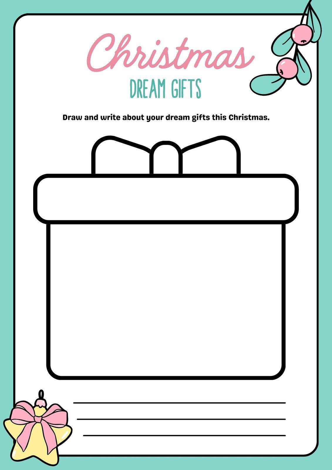 Page 5 - Free, Editable Christmas Worksheet Templates | Canva with My Favourite Christmas Present Worksheets