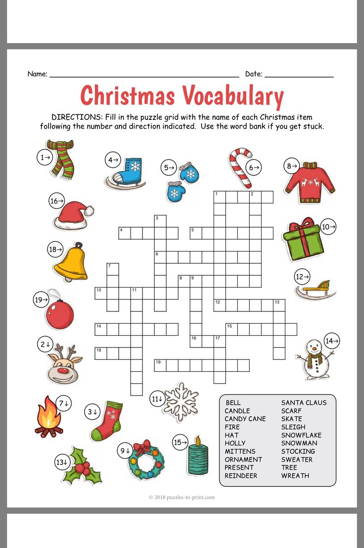 Pinterest | Christmas Worksheets, Christmas Crossword, Christmas for Christmas Worksheets Crossword Puzzles