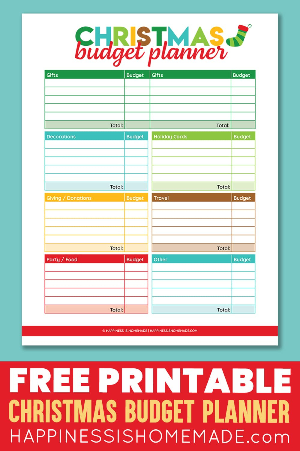 Printable Christmas Budget Planner - Happiness Is Homemade inside Budgeting For Christmas Worksheets