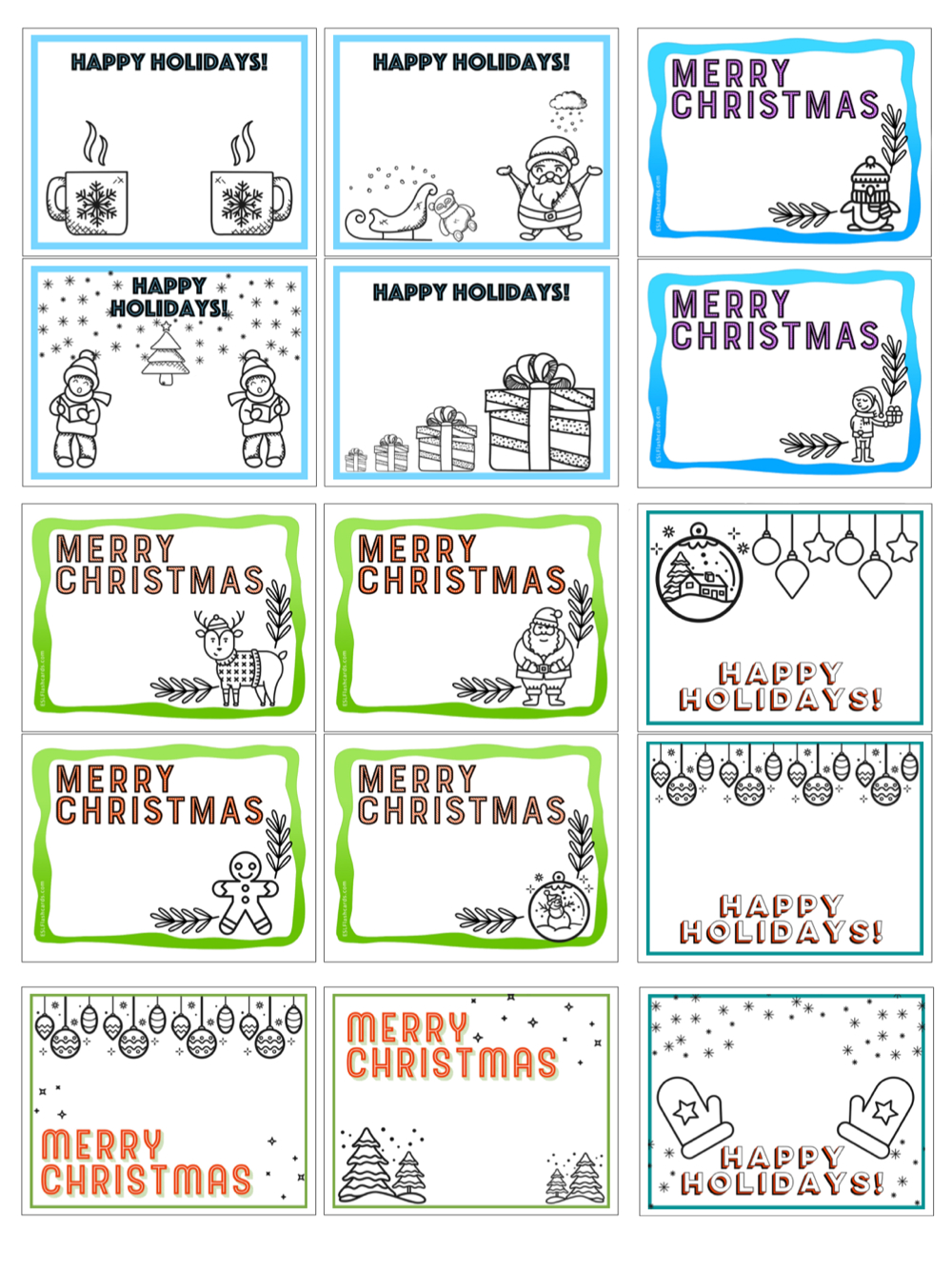 Printable Christmas Cards – Esl Flashcards pertaining to Christmas Cards Worksheets Printable