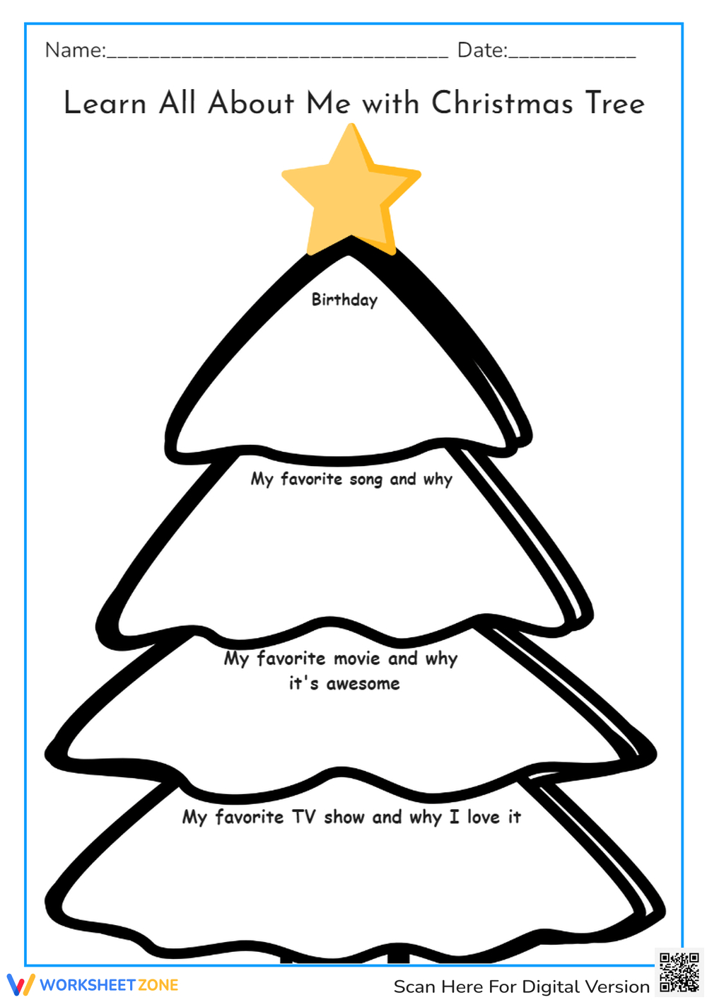 Printable Christmas English Language Arts (Ela) Worksheets Download in Free Printable All About Me Christmas Worksheets