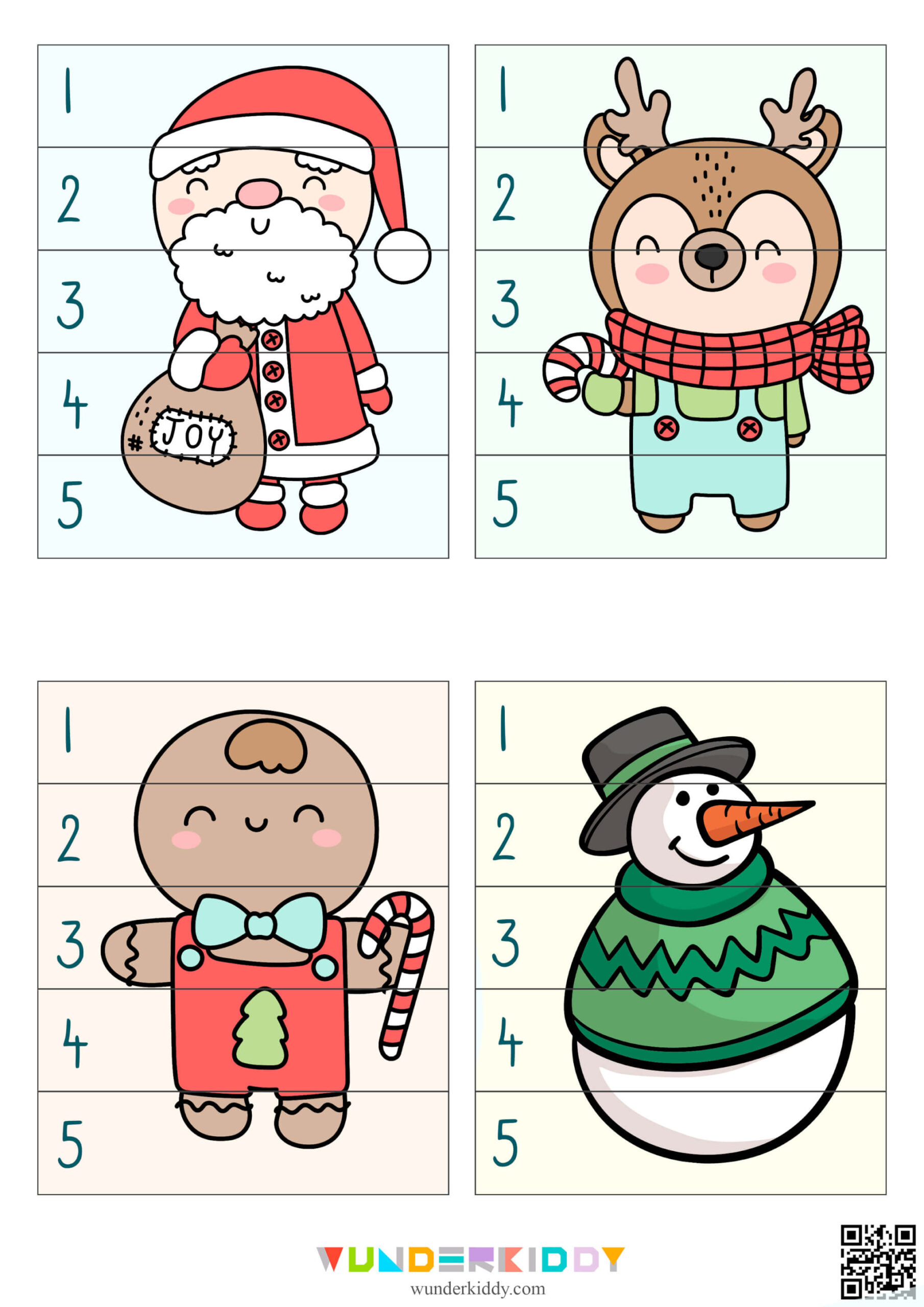 Printable Christmas Puzzle 1-5 Number Activity For Toddlers with regard to Christmas Puzzle Worksheets Printable