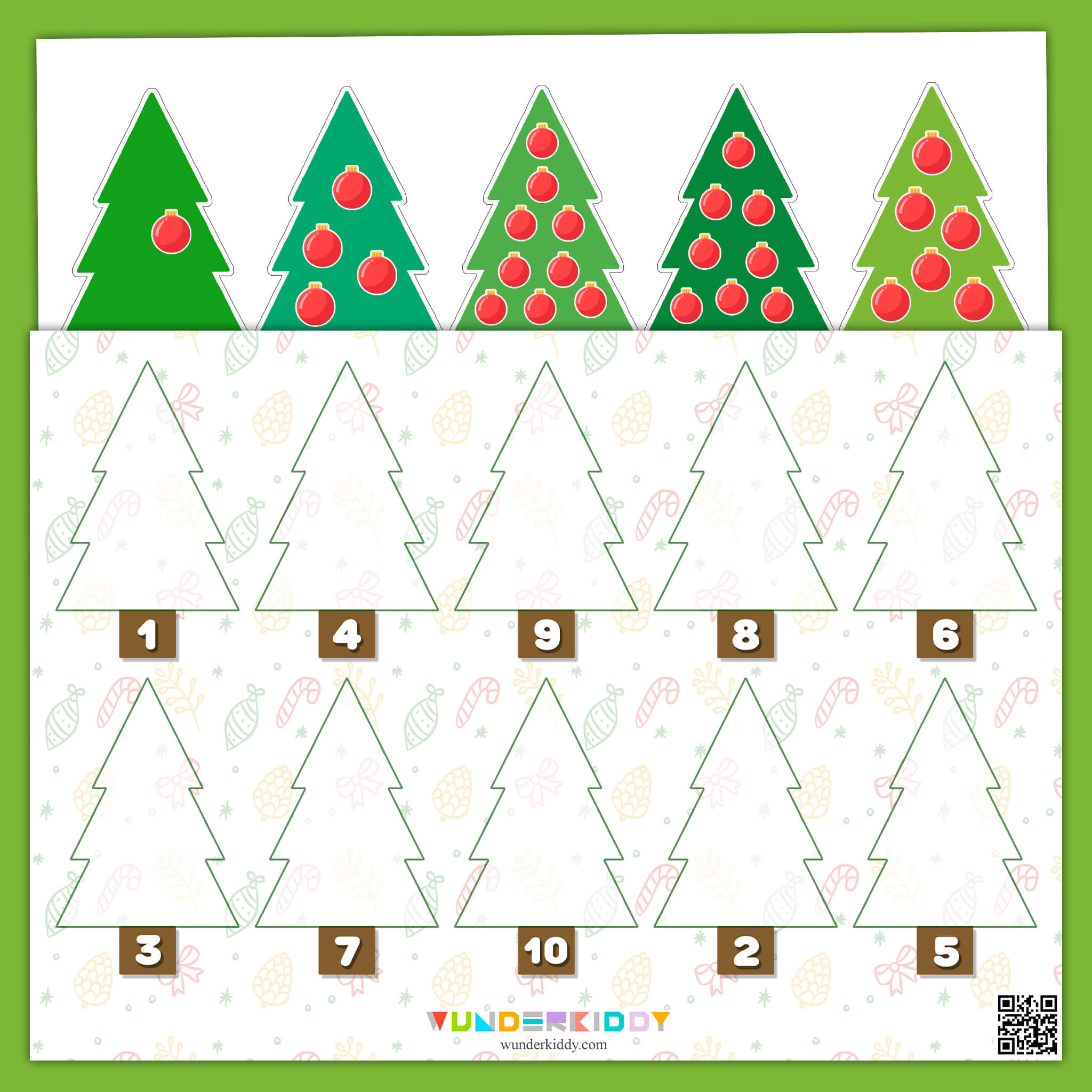 Printable Christmas Tree Counting Up To 10 Worksheet For Kids inside Christmas Tree Counting Worksheets