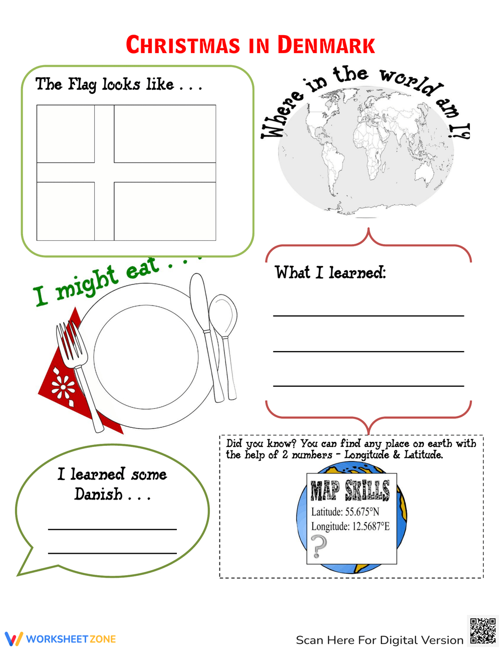Printable Grade 4 Christmas Around The World Worksheets Worksheets inside Christmas Map Skills Worksheets