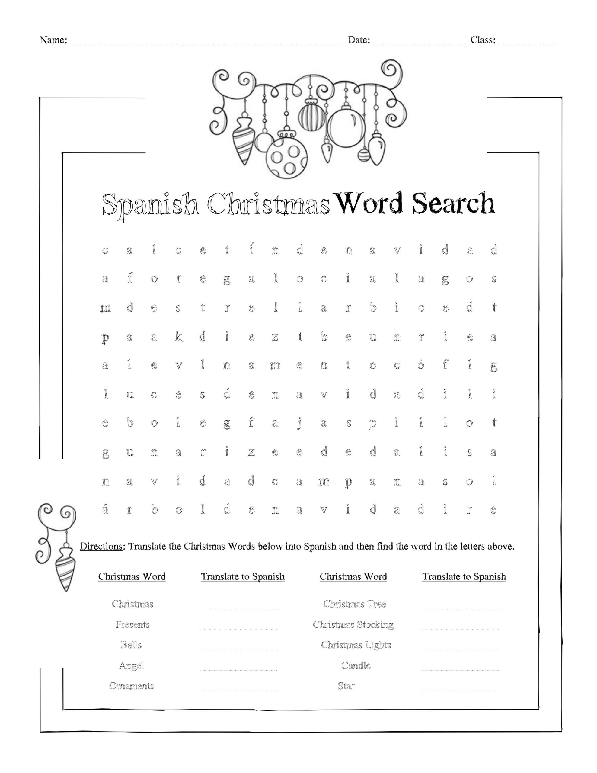 Spanish Christmas Word Search Worksheet | Madeteachers regarding Spanish Christmas Activities Worksheets
