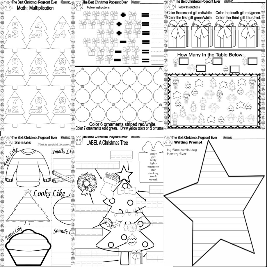 The Best Christmas Pageant Ever Novel Chapter Book Study Companion pertaining to Best Christmas Pageant Ever Worksheets Free