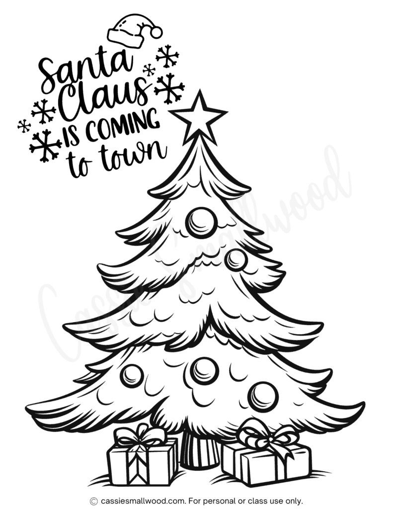 The Best Christmas Tree Coloring Pages - Cassie Smallwood inside Christmas Tree Coloring Worksheets