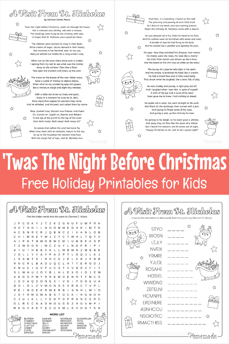 Twas The Night Before Christmas - Worksheets Library in Twas the Night Before Christmas Worksheets