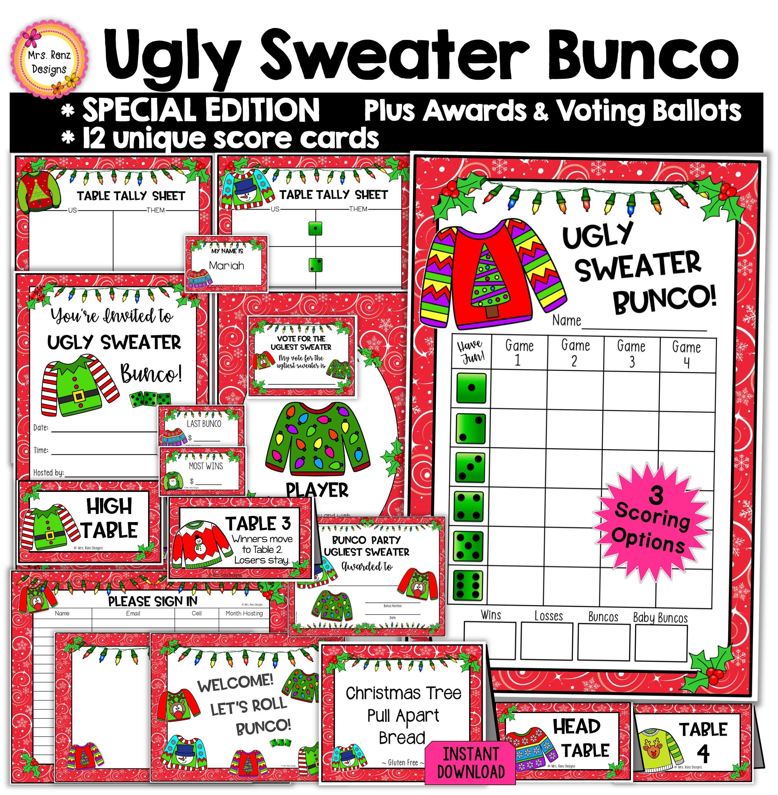 Ugly Christmas Sweater Score Sheet - Etsy pertaining to Ugly Christmas Sweater Worksheets Answers