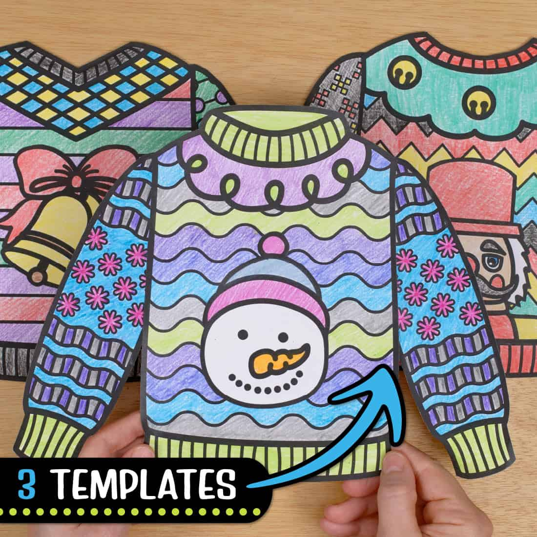 Ugly Sweater Coloring Craft – Christmas Writing Prompts & Template pertaining to Ugly Christmas Sweaters Beyond The Worksheets