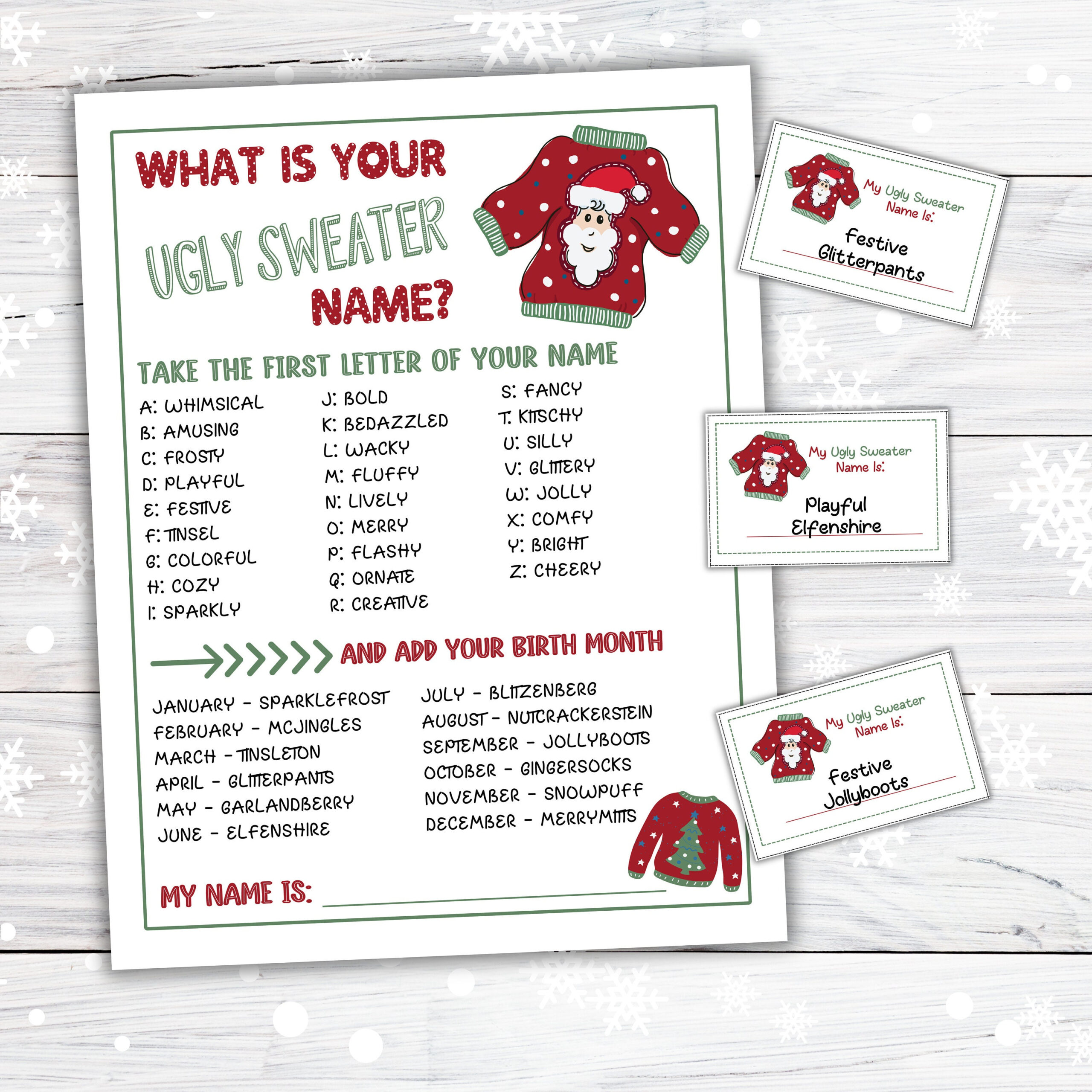 Ugly Sweater Scavenger Hunt - Etsy within Ugly Christmas Sweater Beyond The Worksheets Answers