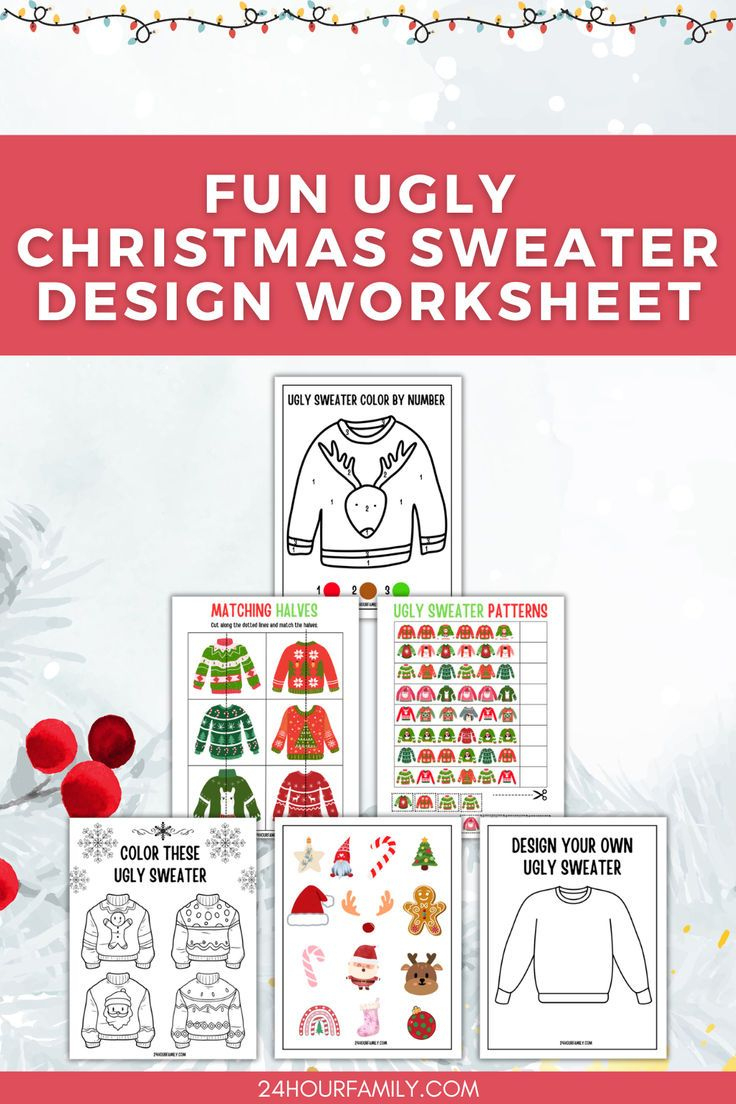 Ugly Sweater Worksheets (Free Printables) throughout Design An Ugly Christmas Sweater Worksheets