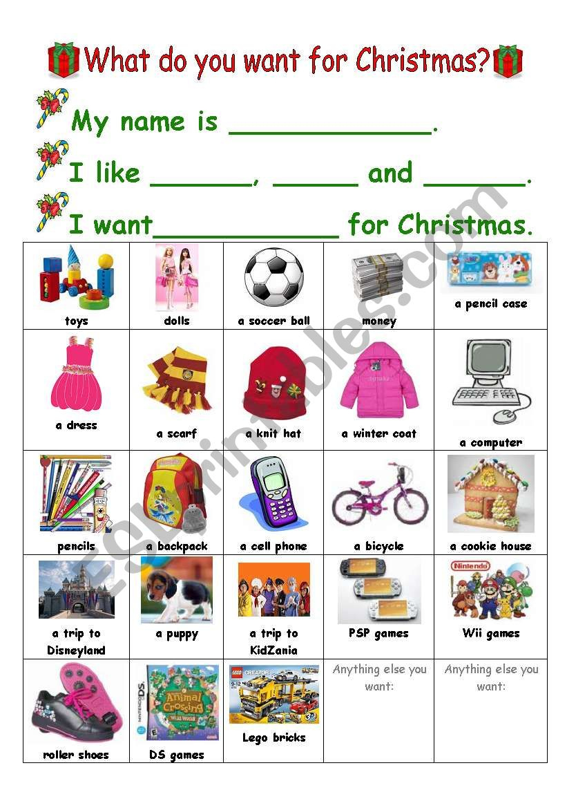 What Do You Want For Christmas? - Esl Worksheetvivienliuwei inside What I Want For Christmas Worksheets