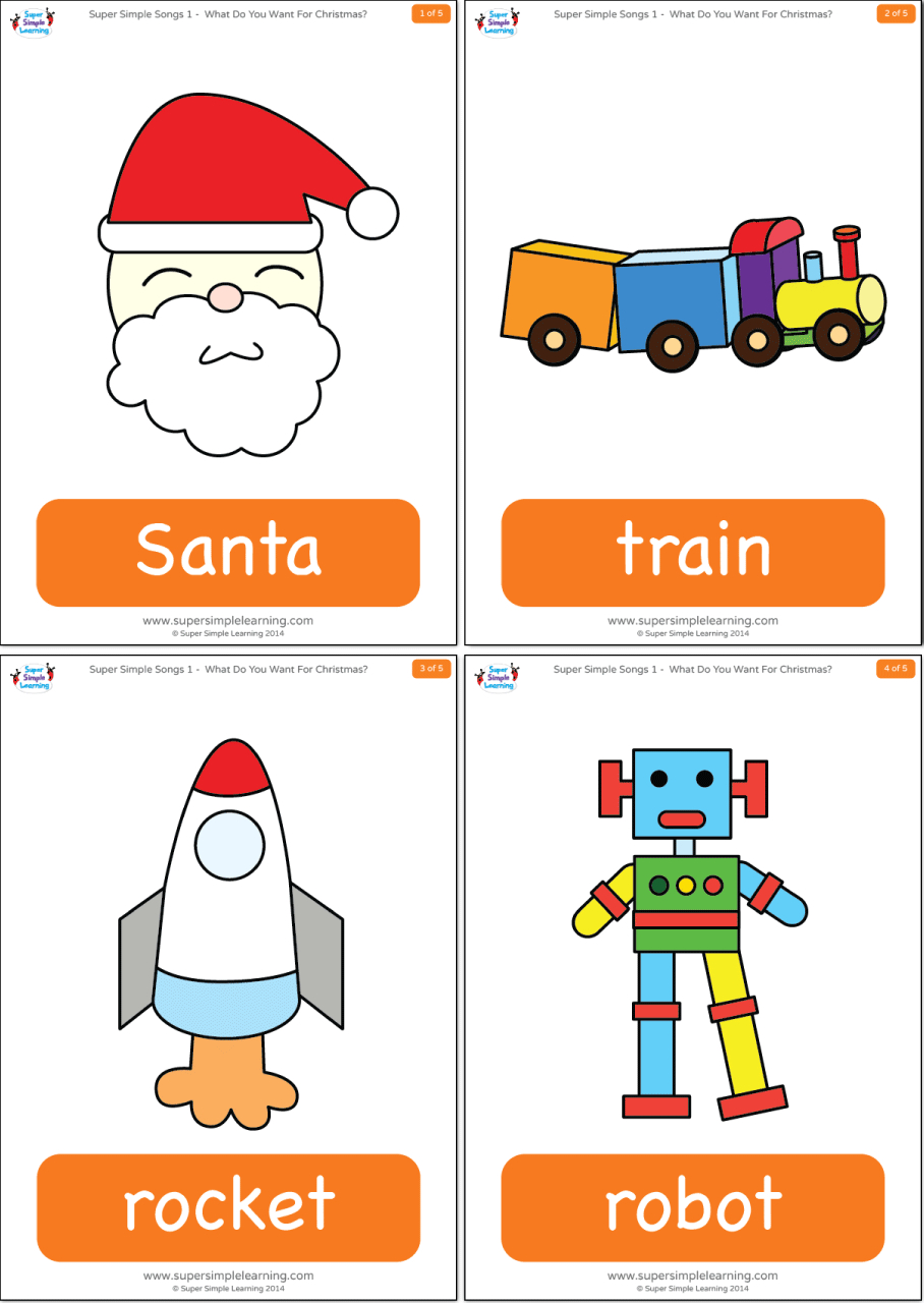 What Do You Want For Christmas? Flashcards - Super Simple with What Do You Want For Christmas Worksheets