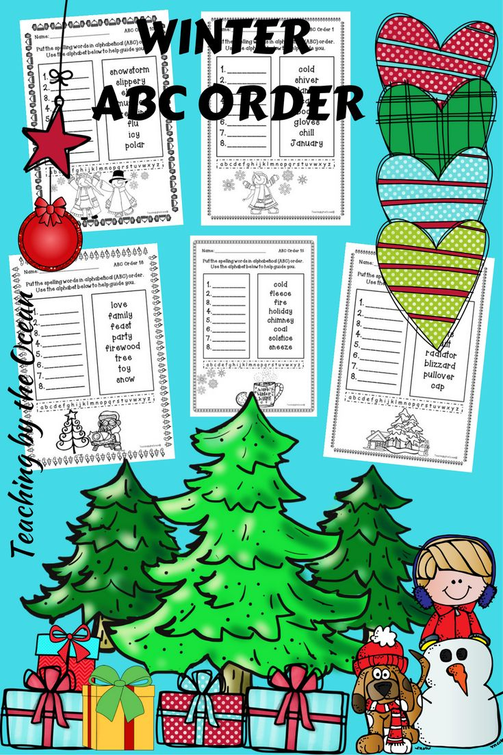 Winter/Christmas Abc Order Worksheets - Alphabetical Order inside Christmas Words Alphabetical Order Worksheets