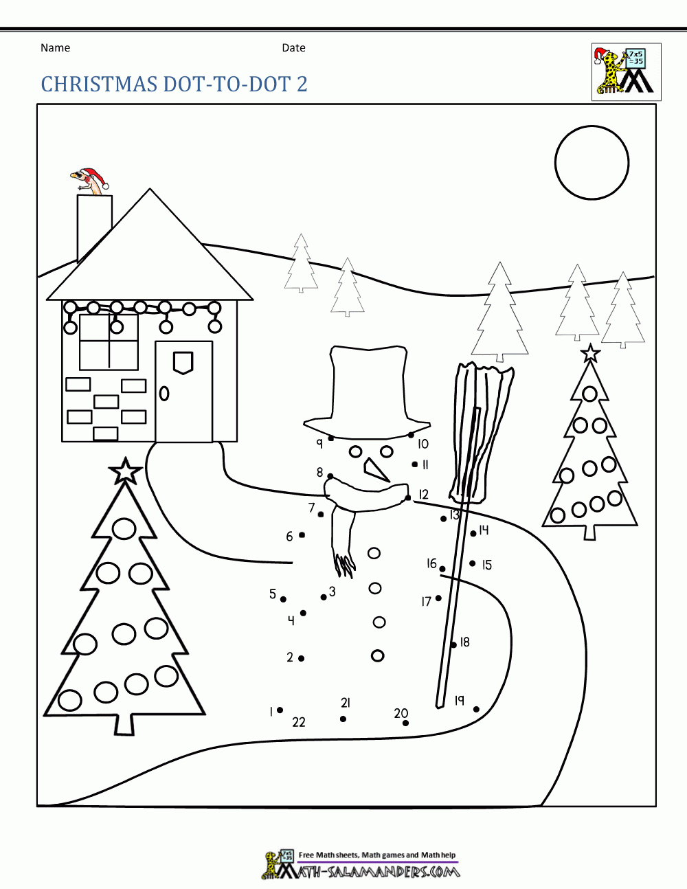 Winter Dot To Dot pertaining to Christmas Dot To Dot Worksheets