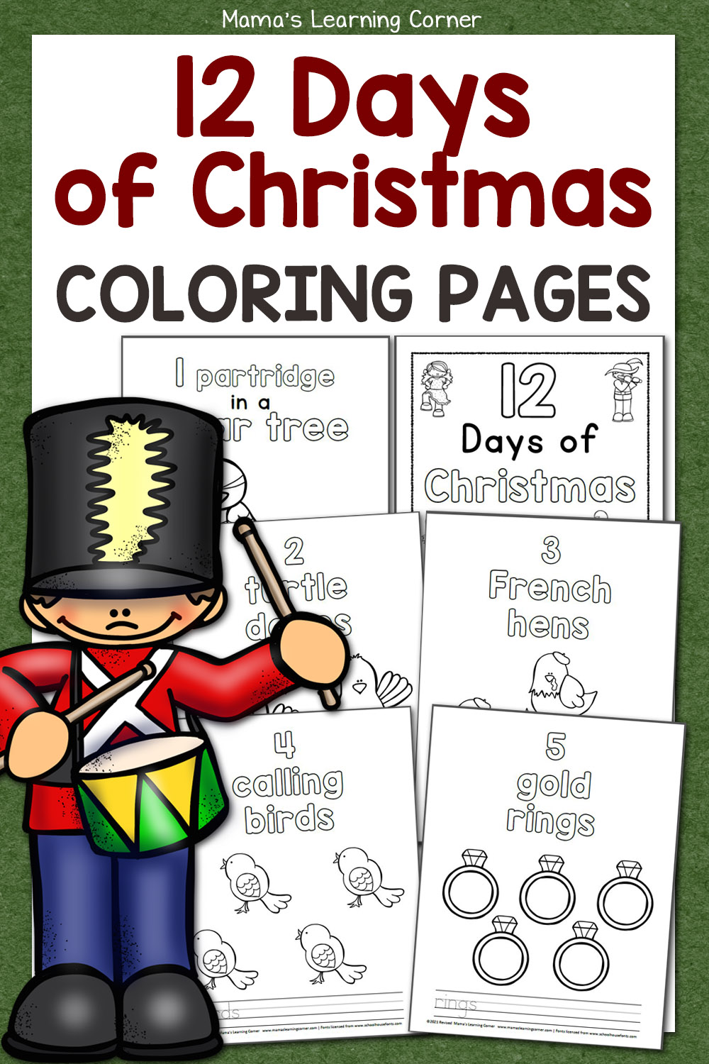 12 Days Christmas Coloring Pages 12 Days Christmas Coloring Pages