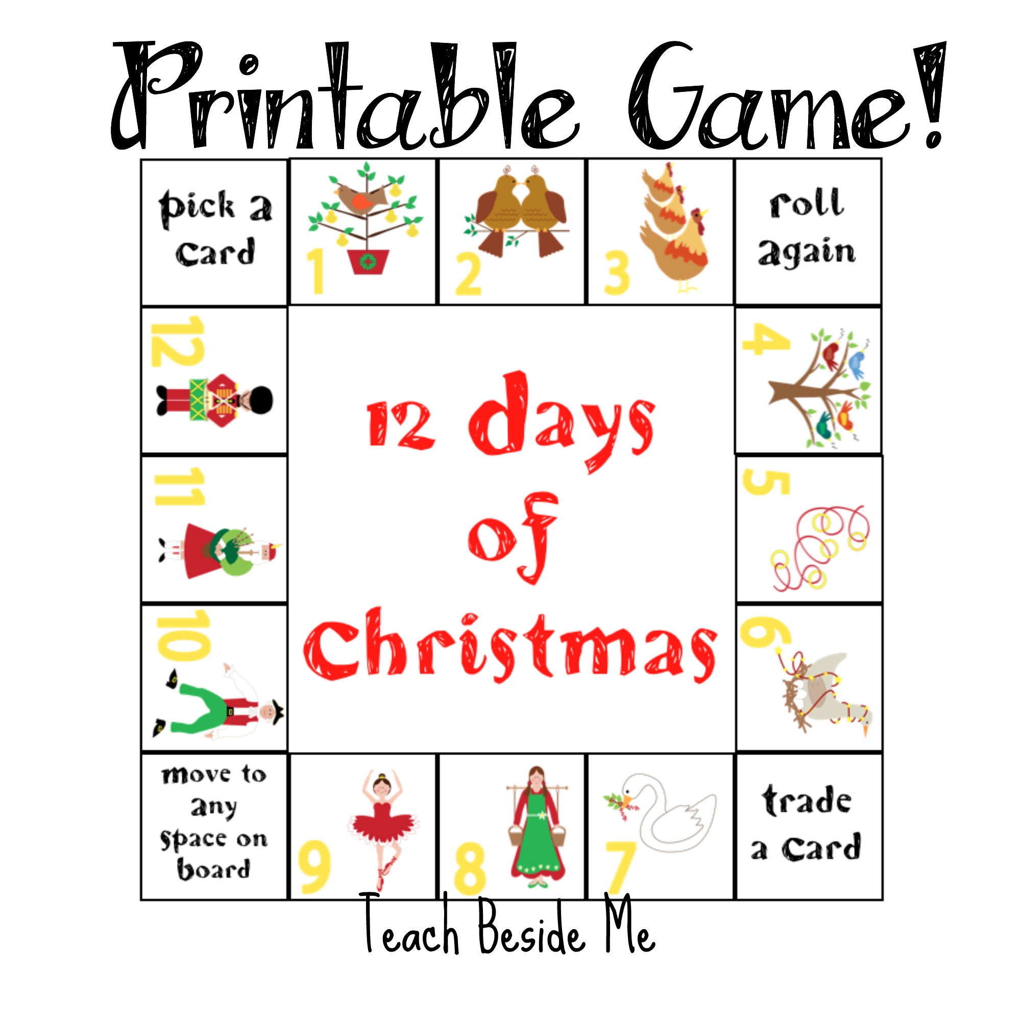 12 Days Of Christmas Printable Game 12 Days Of Christmas Printable Game