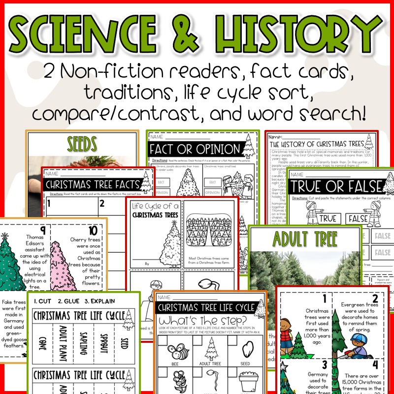 2nd 3rd Grade Christmas Tree History December Science Math Ela Activities 2nd 3rd Grade Christmas Tree History December Science Math Ela Activities