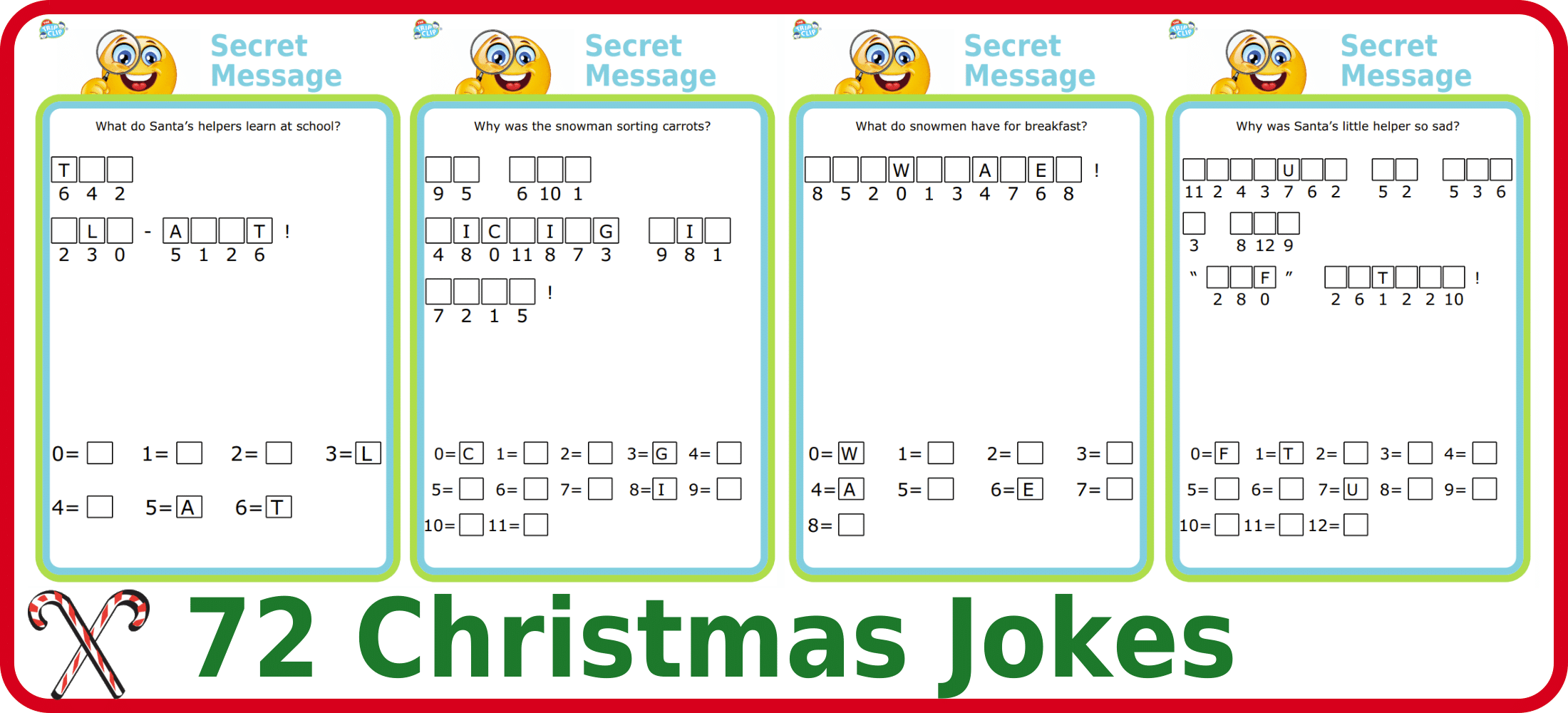 72 Christmas Themed Secret Message Jokes And Riddles