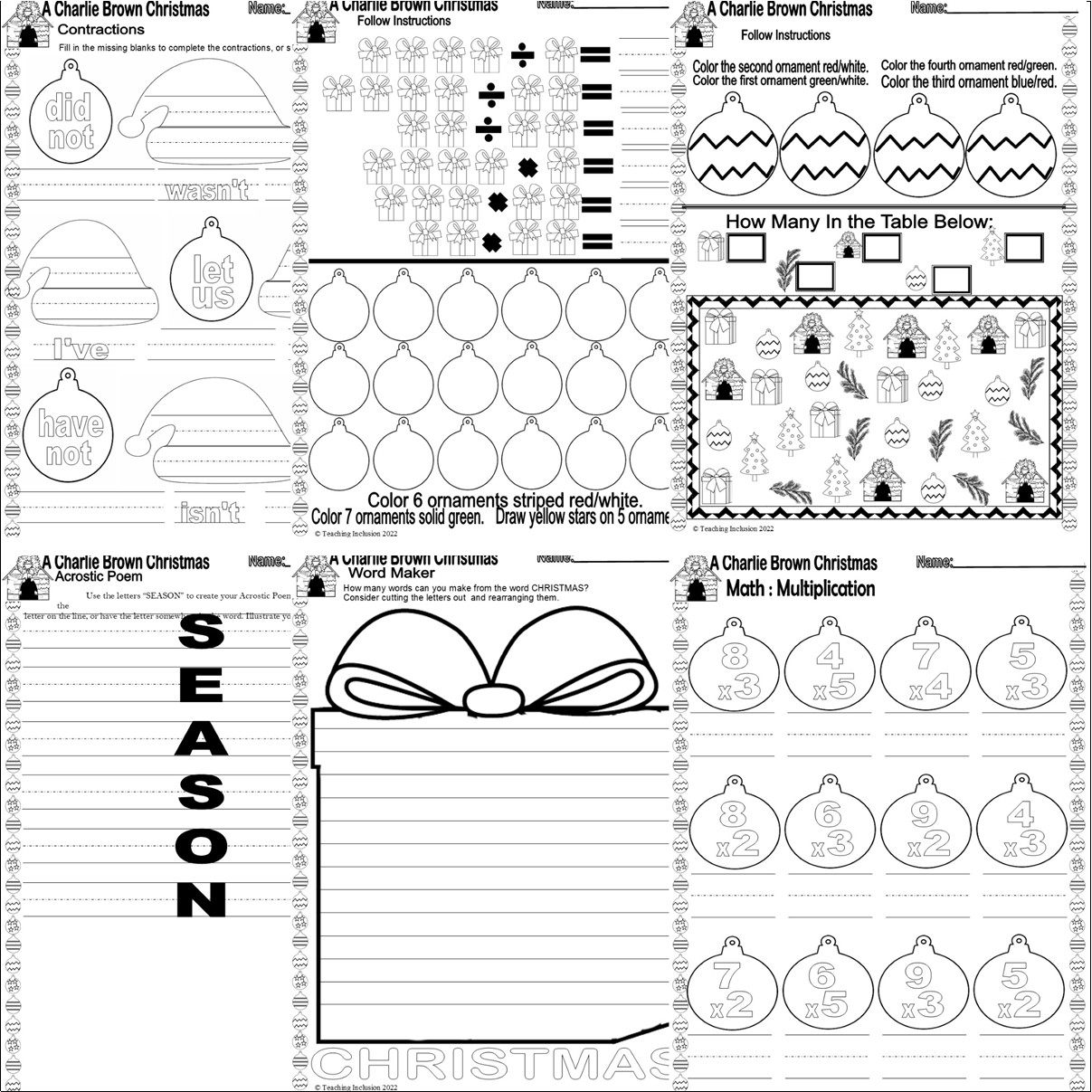 A Charlie Brown Christmas Story Sequencing A Charlie Brown Christmas Story Sequencing