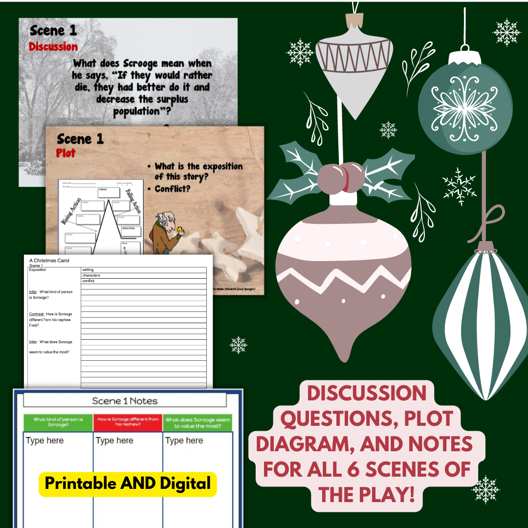 A Christmas Carol Activities Worksheets For The Play Version Printable Digital A Christmas Carol Activities Worksheets For The Play Version Printable Digital