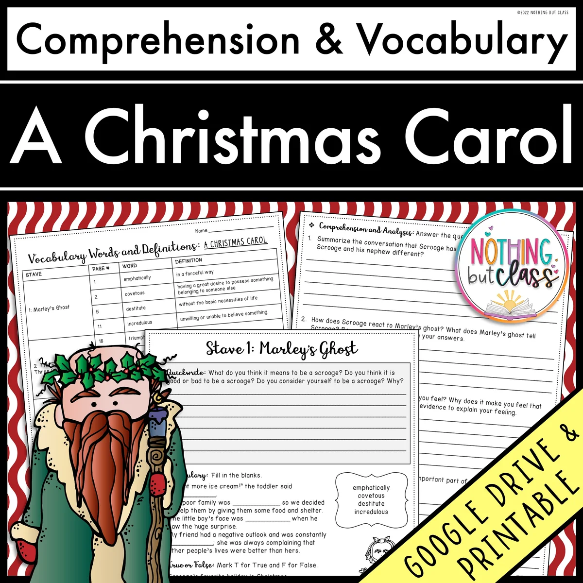 A Christmas Carol Comprehension And Vocabulary A Christmas Carol Comprehension And Vocabulary