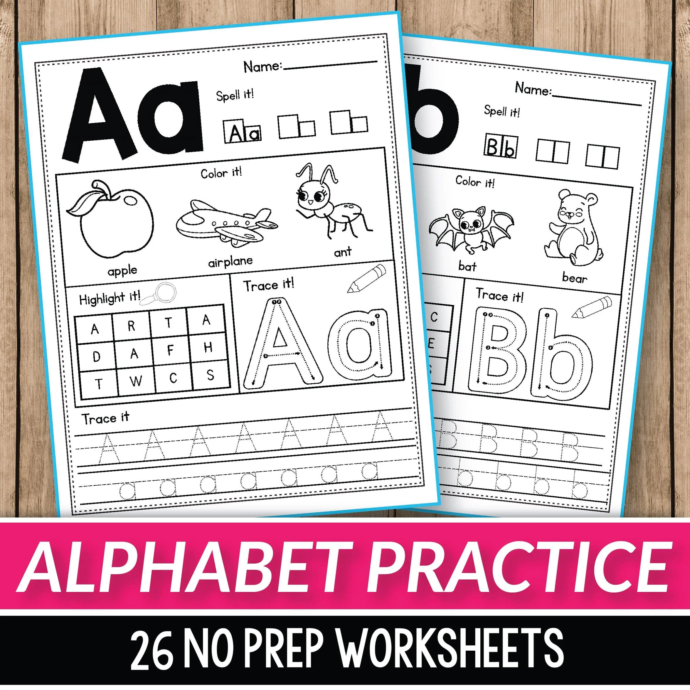 Alphabet Worksheets A Z Beginning Sounds Practice Instant Download Alphabet Worksheets A Z Beginning Sounds Practice Instant Download