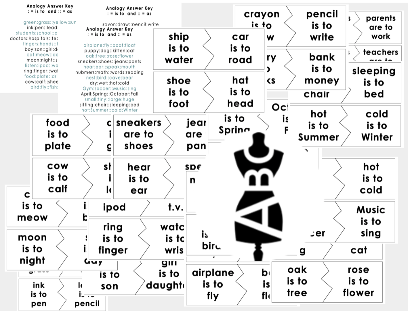 christmas analogies worksheets answers