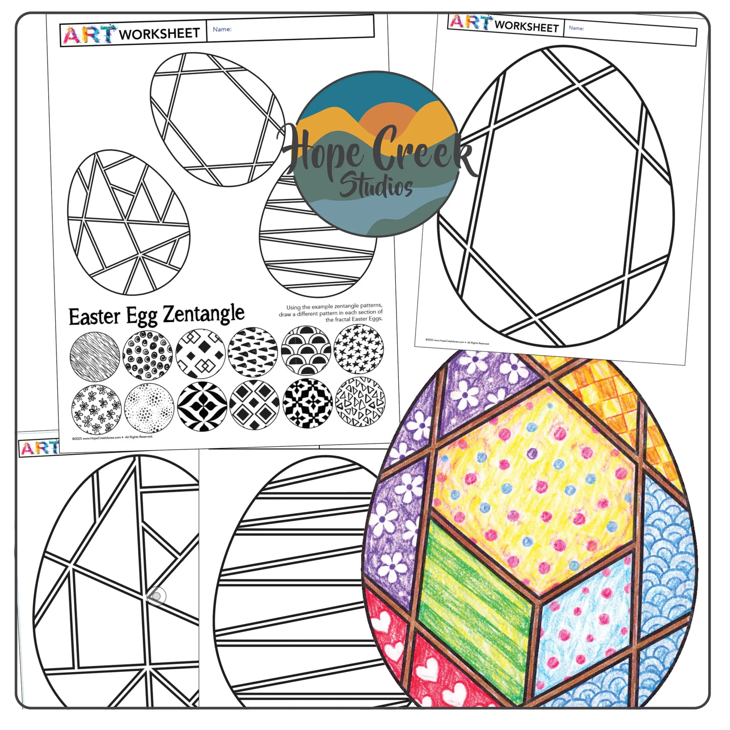 Art Drawing Line Pattern Zentangle Geometric Spring Easter Egg Craft Worksheet Art Drawing Line Pattern Zentangle Geometric Spring Easter Egg Craft Worksheet
