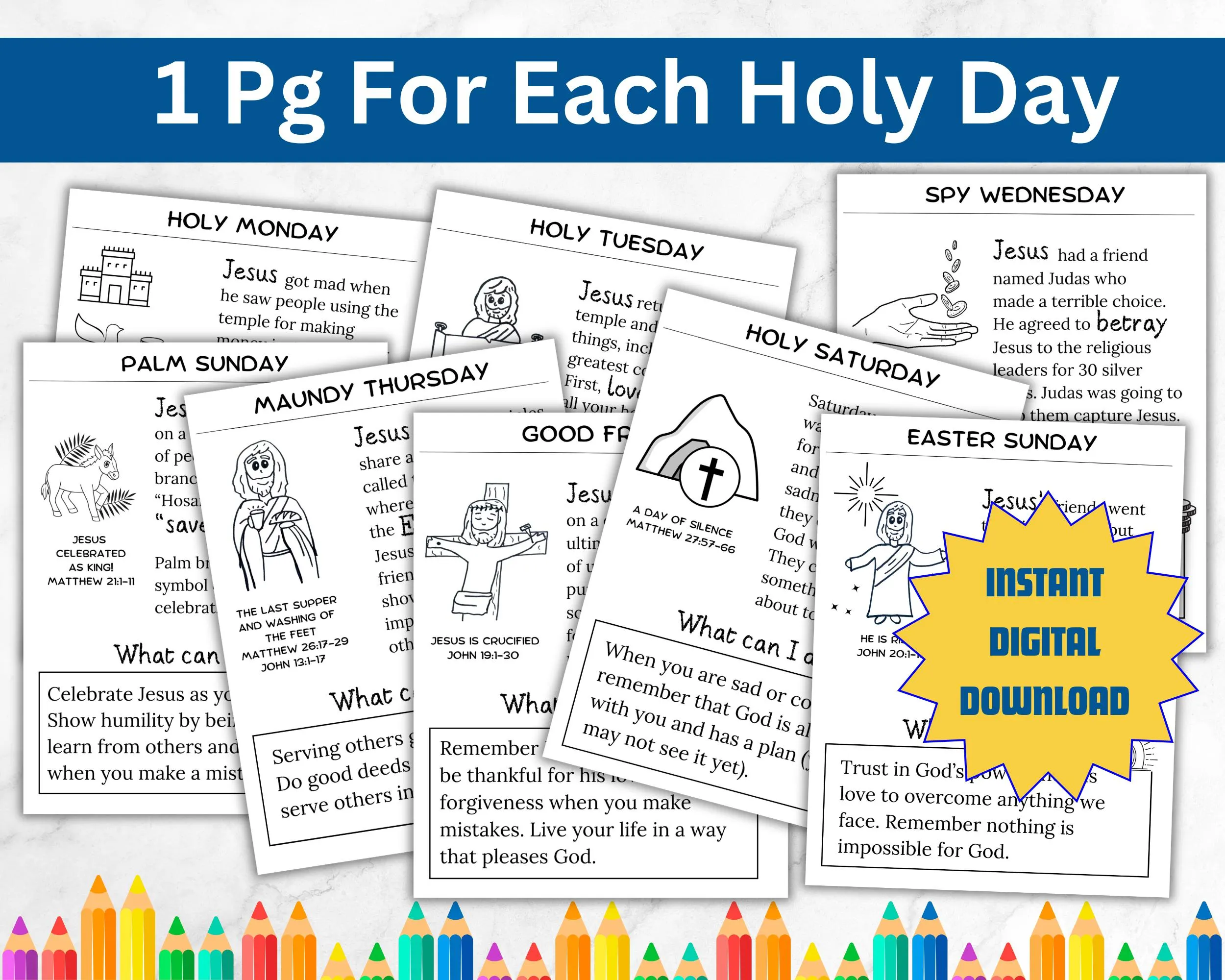 Catholic Holy Week Printable Easter Catholic Holy Week Printable Easter