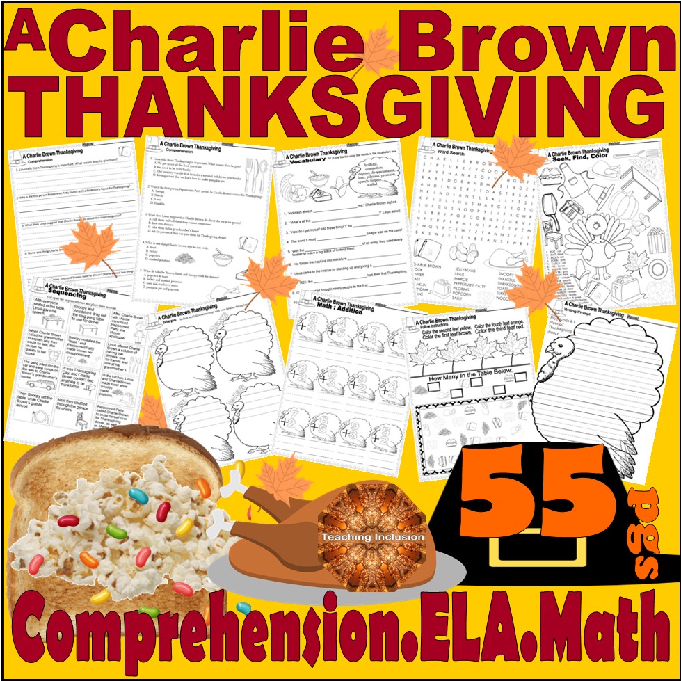 Charlie Brown Thanksgiving Comprehension Book Companion Reading Study Charlie Brown Thanksgiving Comprehension Book Companion Reading Study
