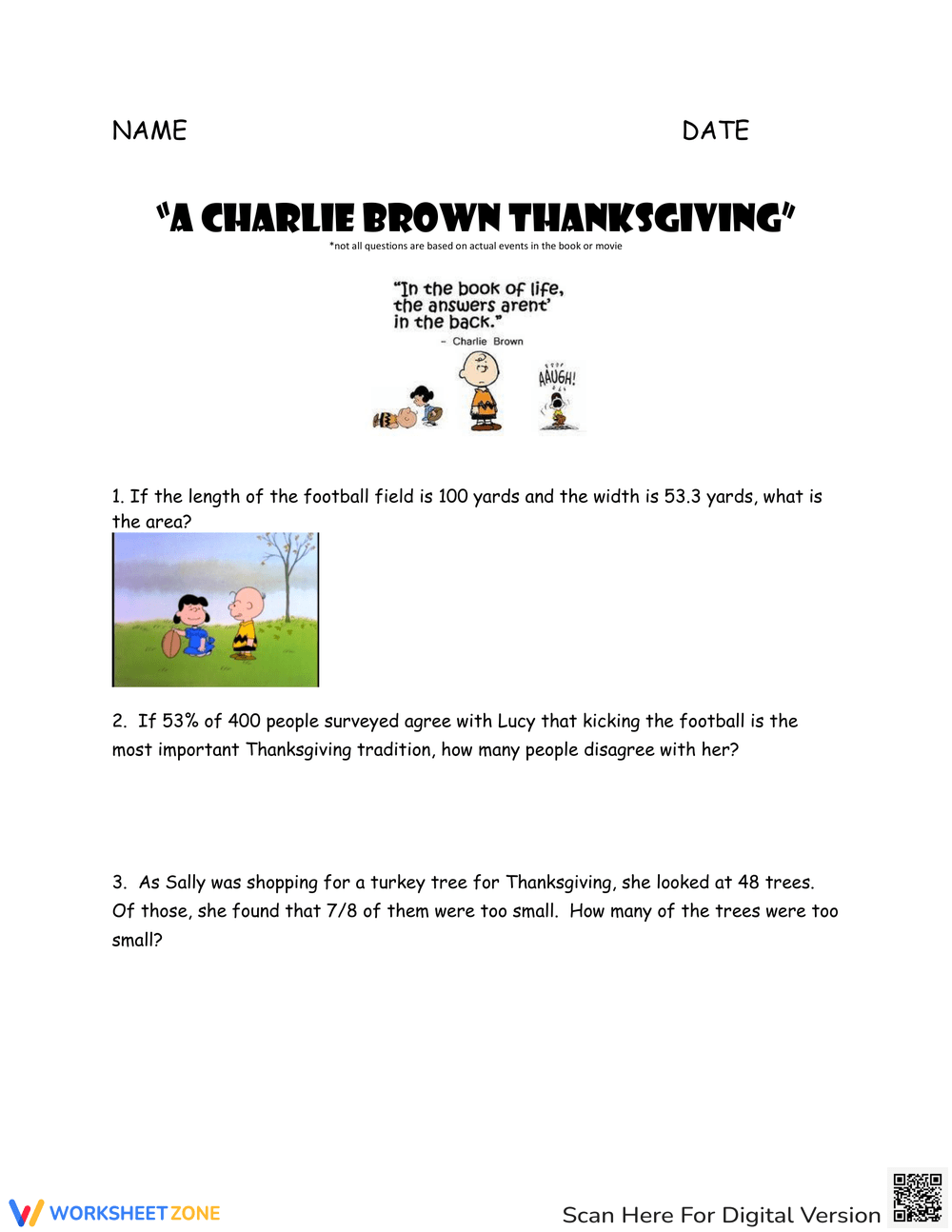 Charlie Brown Thanksgiving Math Printable Interactive 6549ab665e8f491c7dd4943a