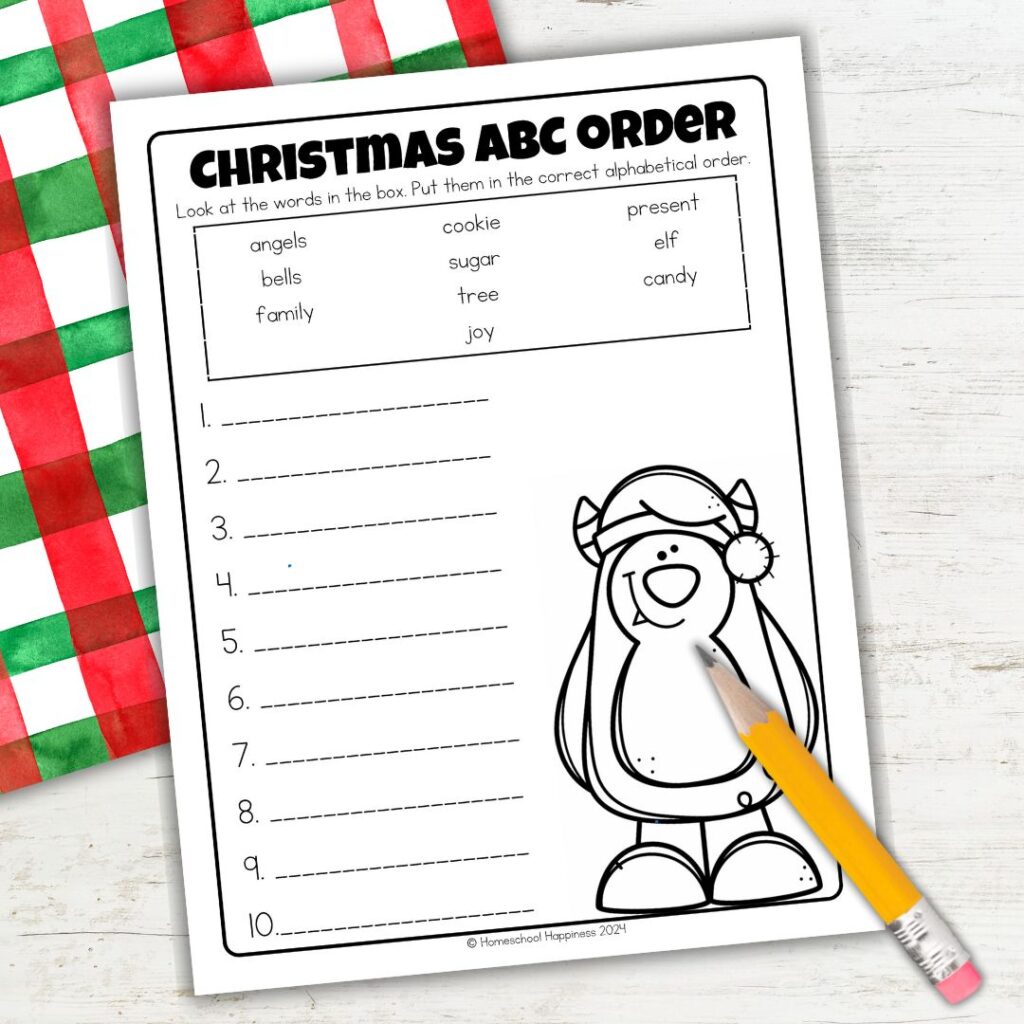 Christmas Abc Order Worksheets Christmas Abc Order Worksheets
