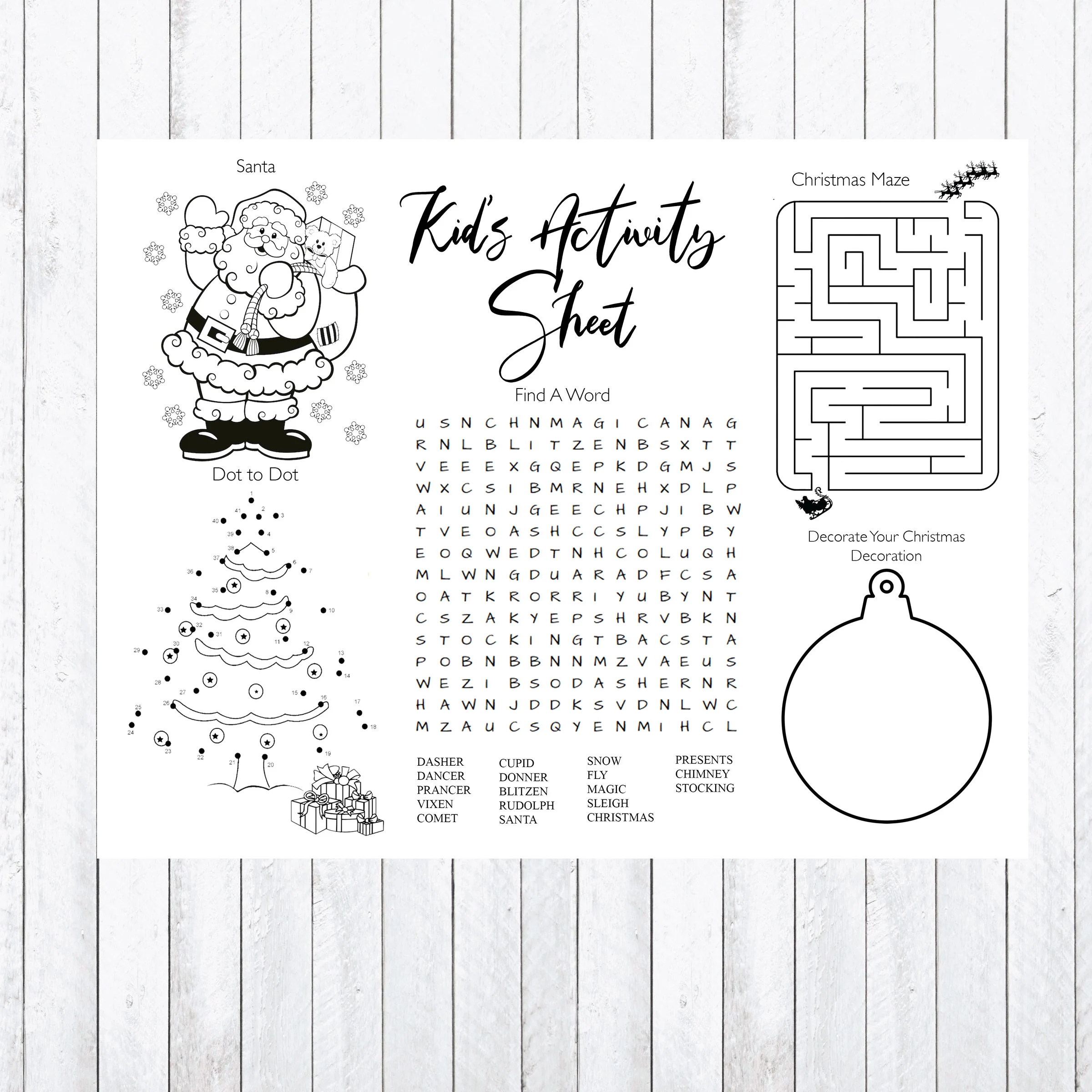 Christmas Activity Sheet Santa Find A Christmas Activity Sheet Santa Find A