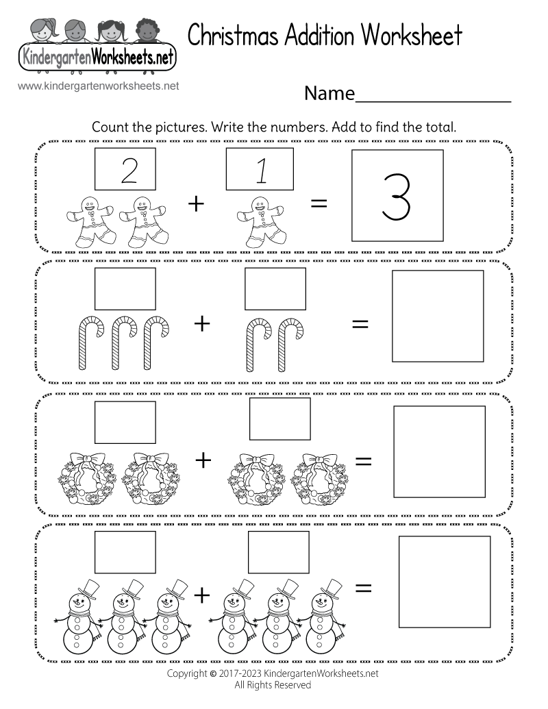 Christmas Addition Worksheet Printable Christmas Addition Worksheet Printable