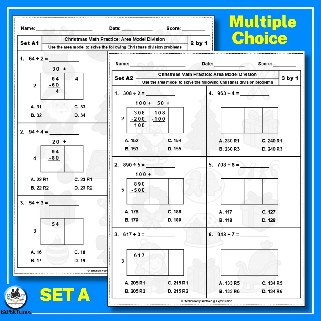 Christmas Area Model Division Worksheets 4th Grade Christmas Area Model Division Worksheets 4th Grade