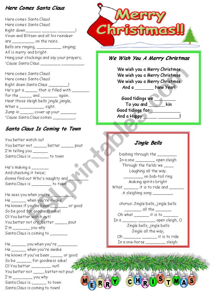 Christmas Carols Fill In The B 477498 Christmas Carols Fill In The B 477498