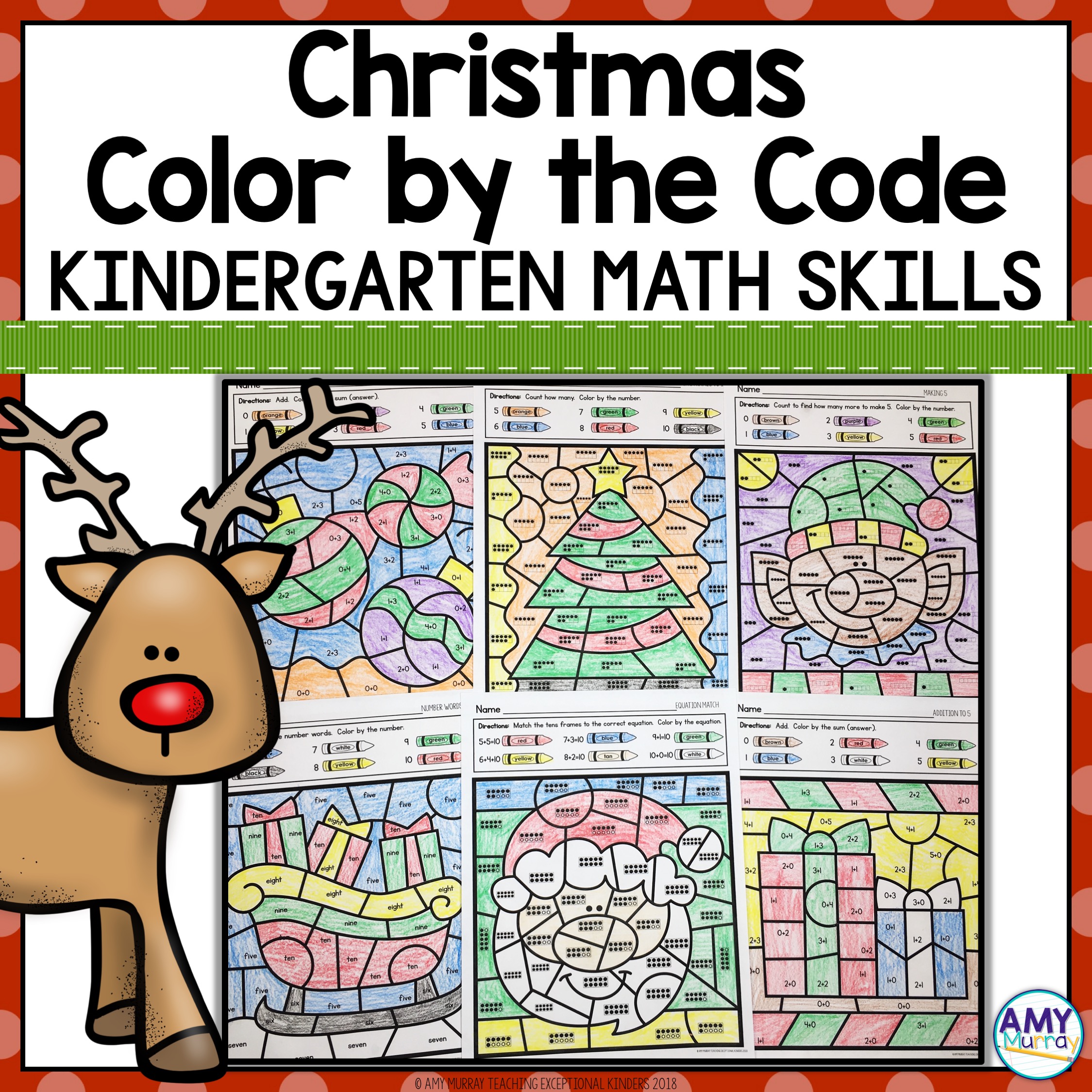Christmas Color By Number Kindergarten Math Worksheets Christmas Color By Number Kindergarten Math Worksheets