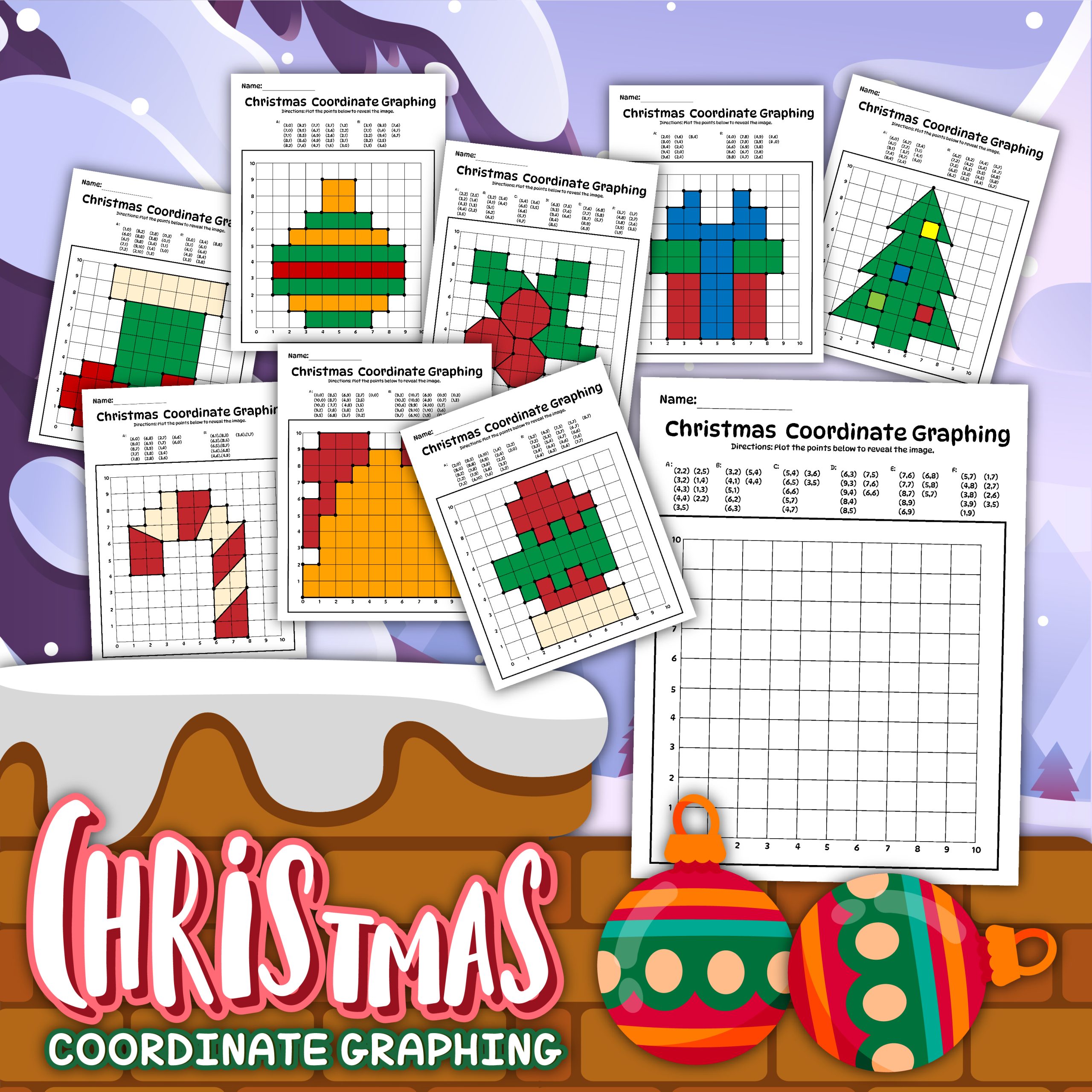 Christmas Coordinate Graphing Christmas Coordinate Graphing