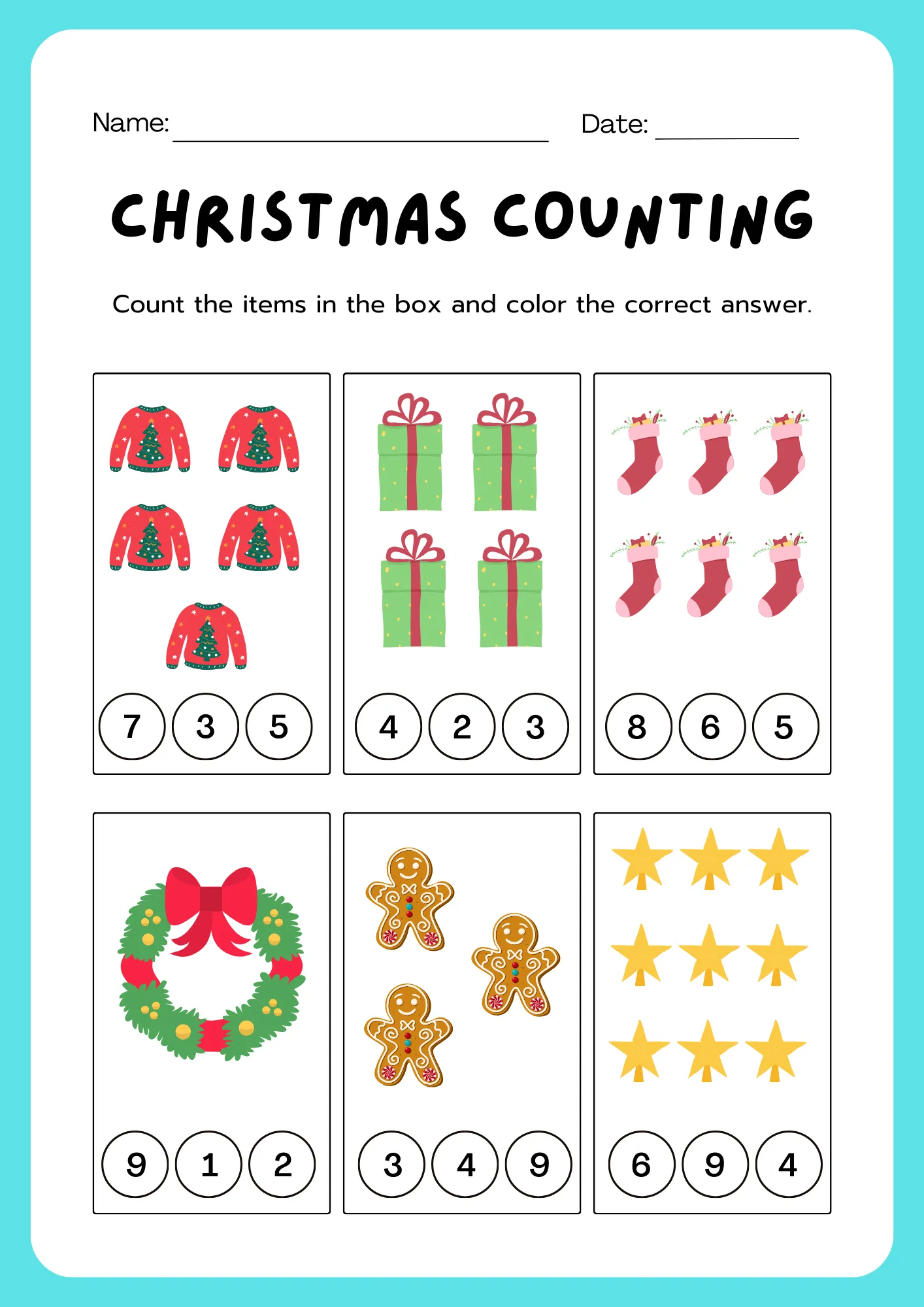 christmas counting worksheets preschool christmas counting worksheets preschool