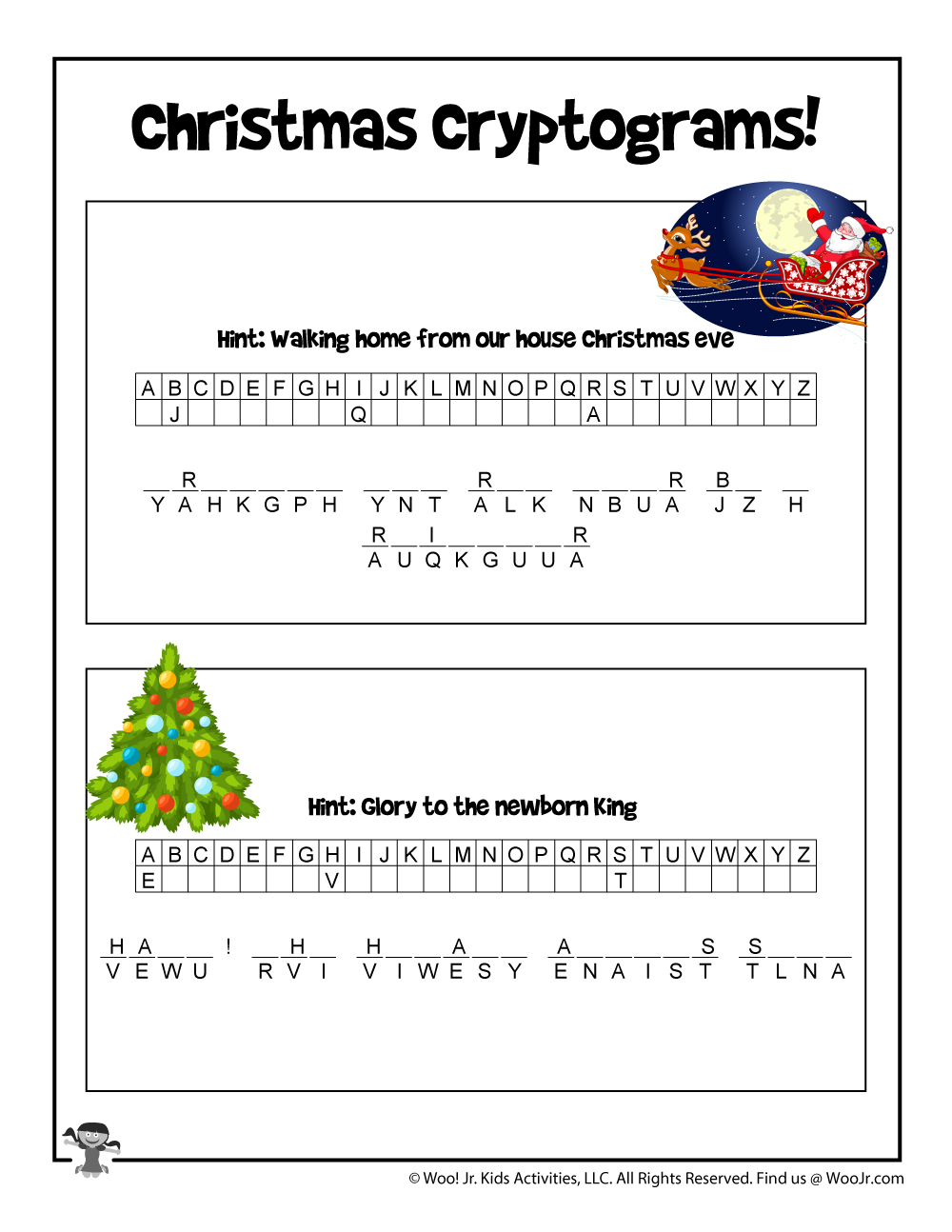 Christmas Cryptogram Puzzles Christmas Cryptogram Puzzles