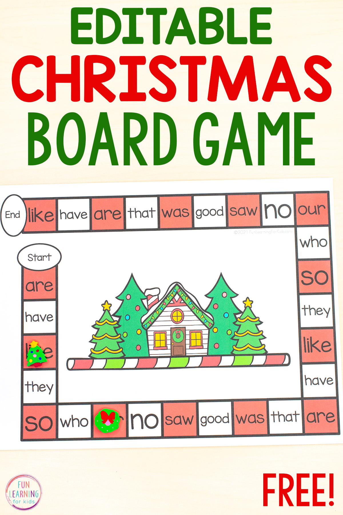 Christmas Editable Board Game Christmas Editable Board Game