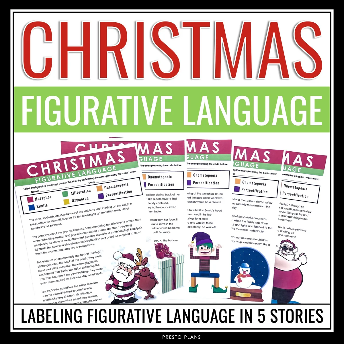 Christmas Figurative Language 5 Stories Christmas Figurative Language 5 Stories
