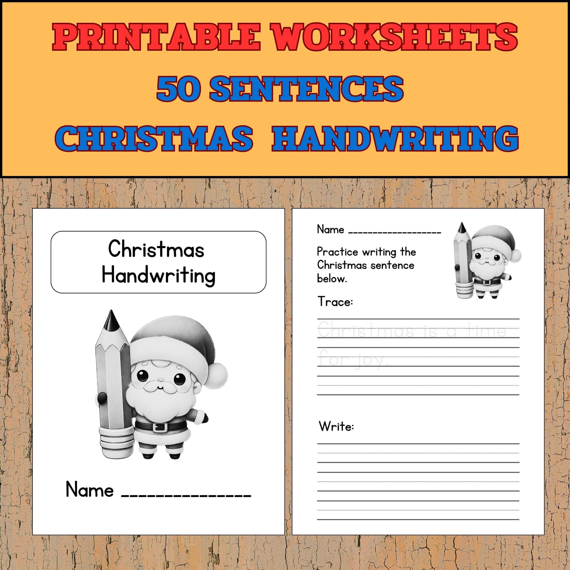 christmas handwriting worksheets christmas handwriting worksheets