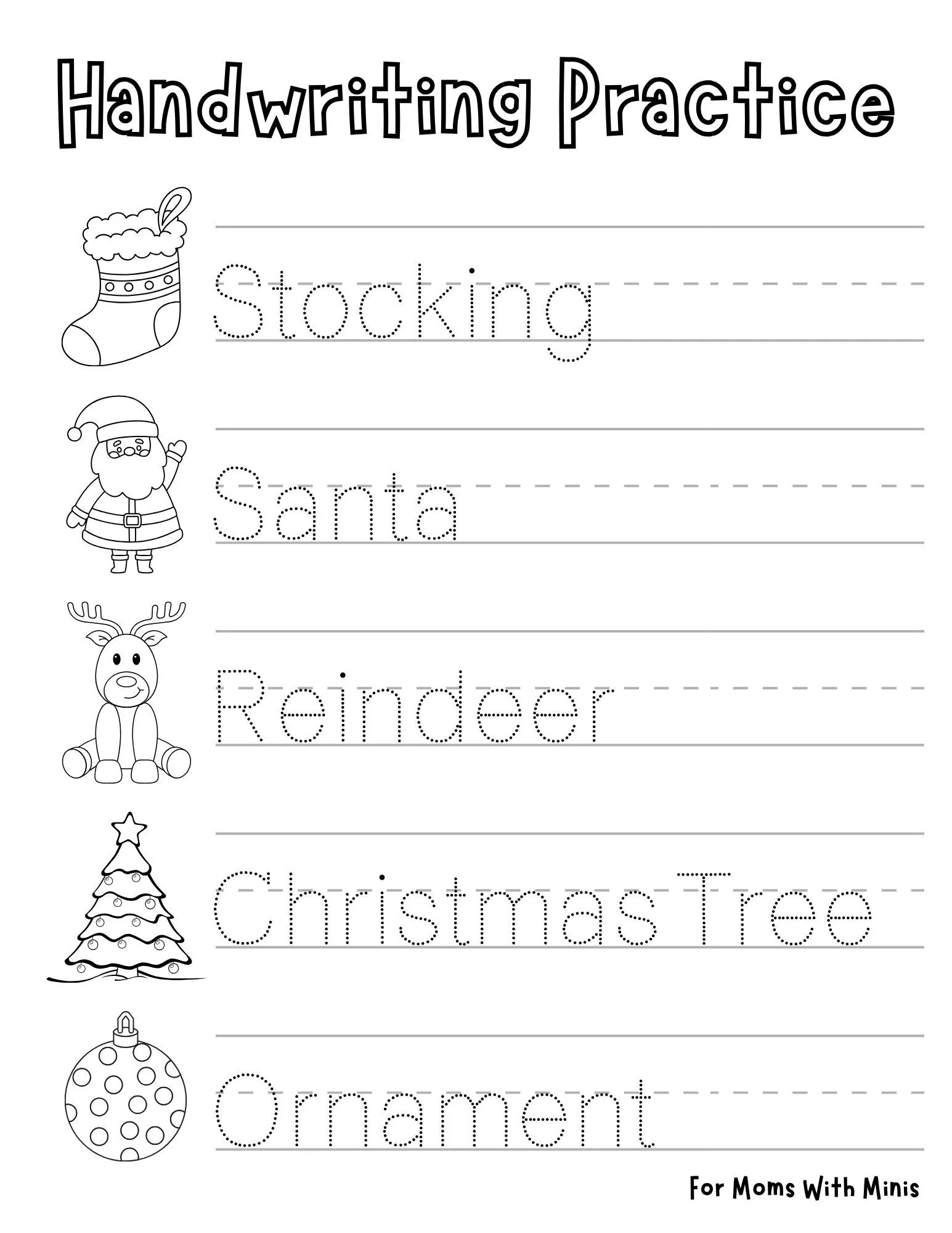 Christmas Handwriting Practice Christmas Handwriting Practice