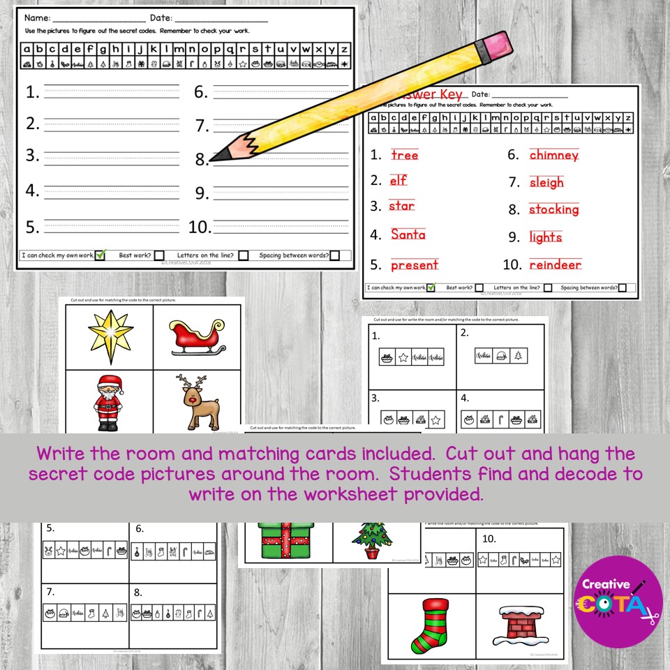 Christmas Handwriting Secret Code Activities And Worksheets