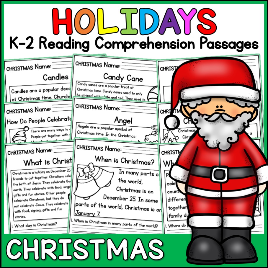 Christmas Holidays Reading Comprehension Passages K 2